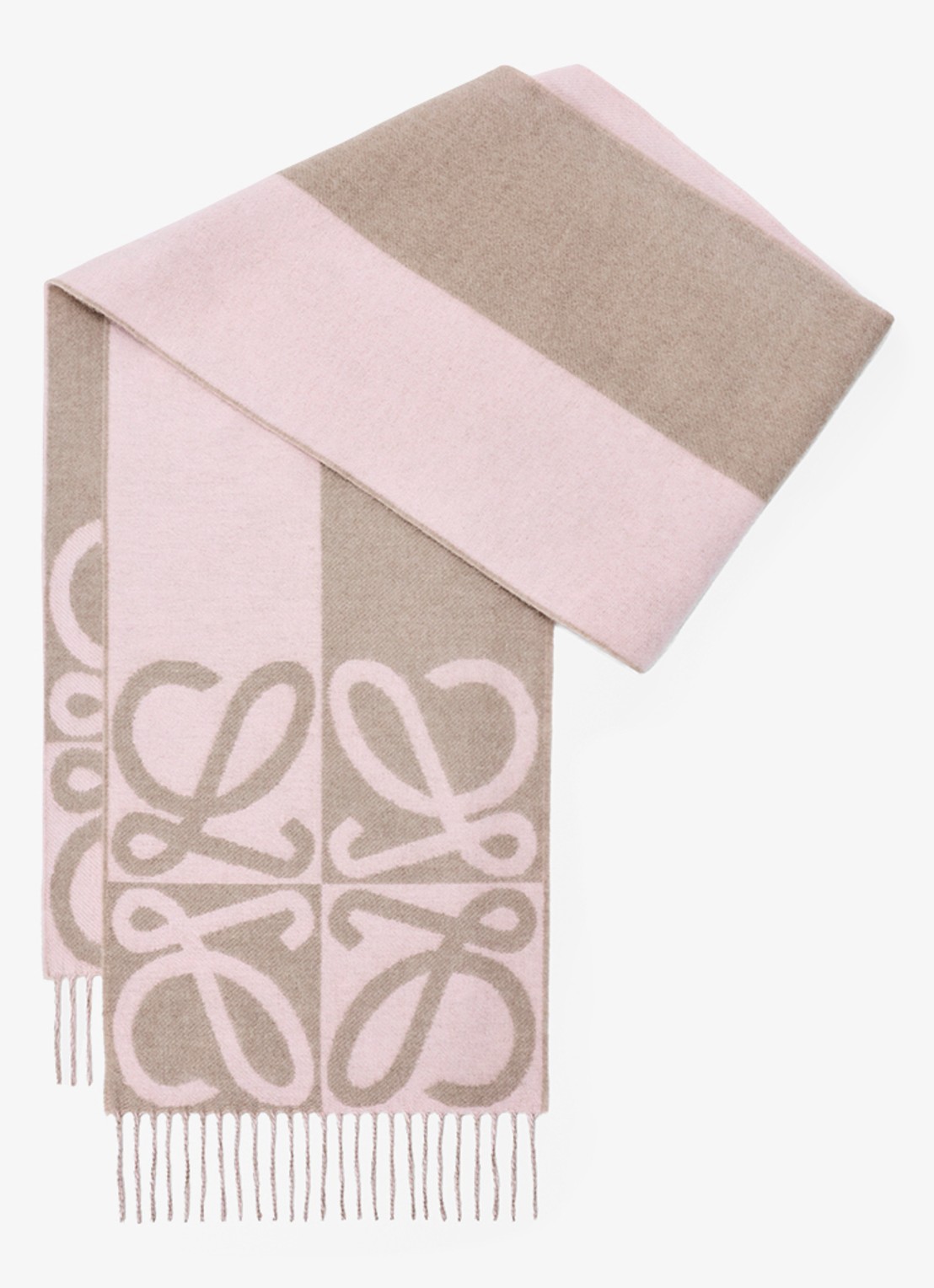 LOEWE Sjaal in kasjmierblend 28 x 180 cm  - voorkant lichtroze