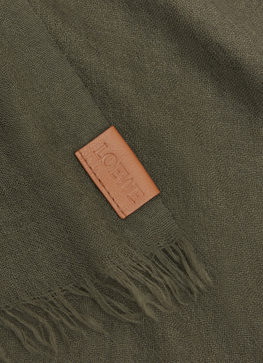 LOEWE Sjaal van kasjmier 195 x 70 cm - detail 3 groen