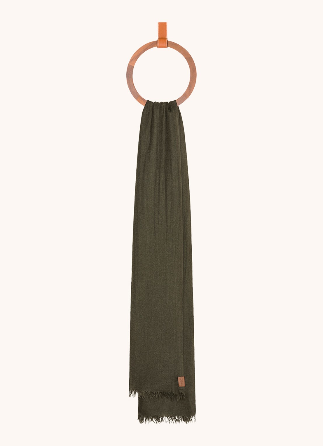 LOEWE Sjaal van kasjmier 195 x 70 cm - voorkant 2 groen