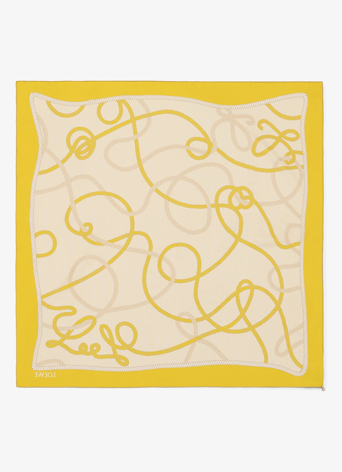 LOEWE Sjaal van zijde met print 90 x 90 cm - voorkant 3 beige