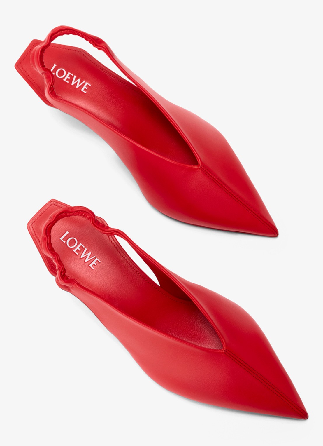 LOEWE Slingback van lamsleer - detail rood