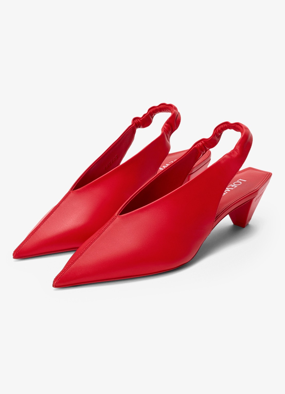 LOEWE Slingback van lamsleer - voorkant 4 rood