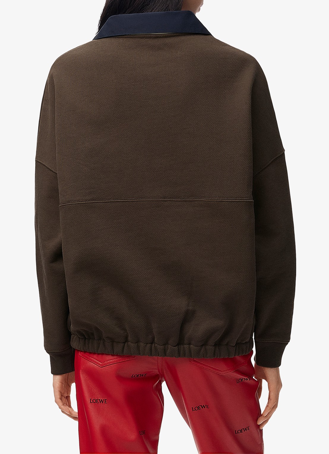LOEWE Sweater met trekkoord en logo - achterkant 3 bruin