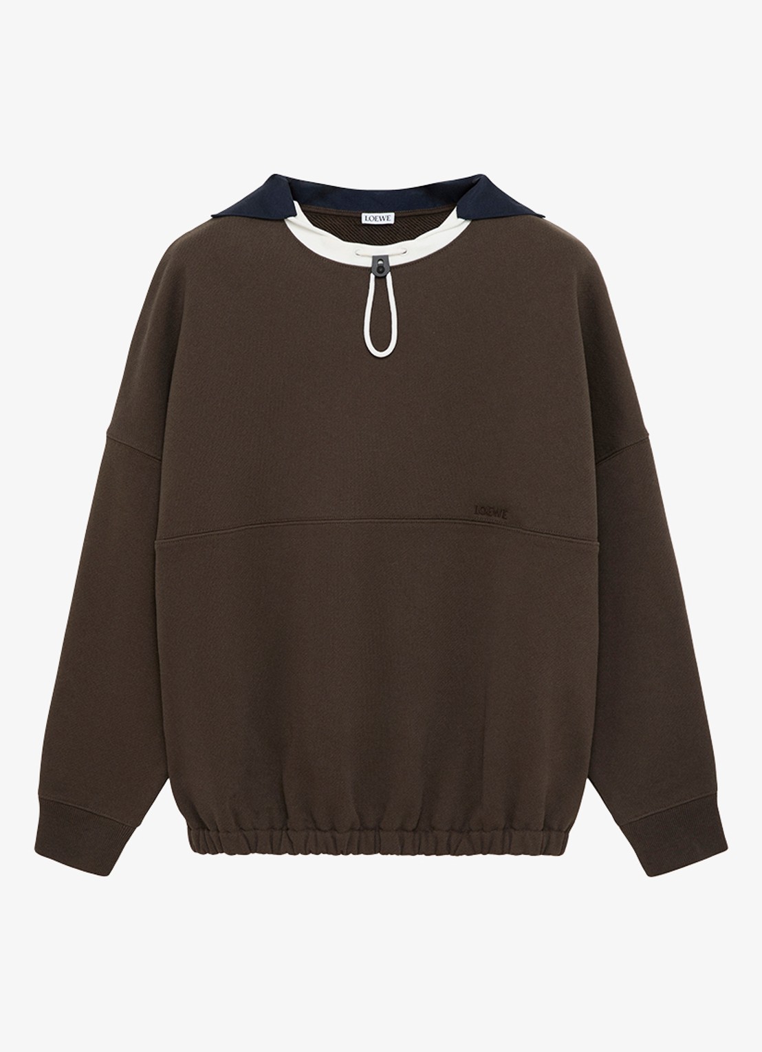 LOEWE Sweater met trekkoord en logo - voorkant 4 bruin