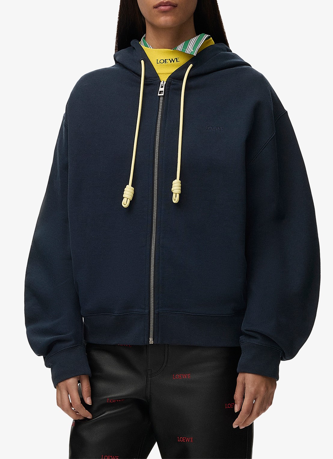LOEWE Sweatvest met logoborduring en ballonmouw - detail 4 donkerblauw