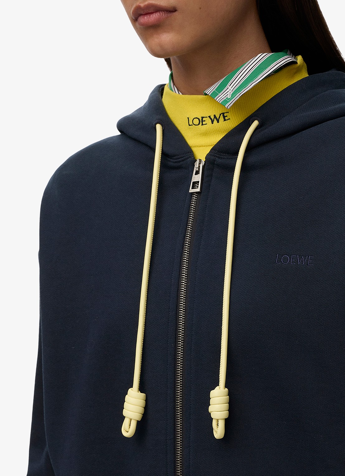 LOEWE Sweatvest met logoborduring en ballonmouw - detail 5 donkerblauw