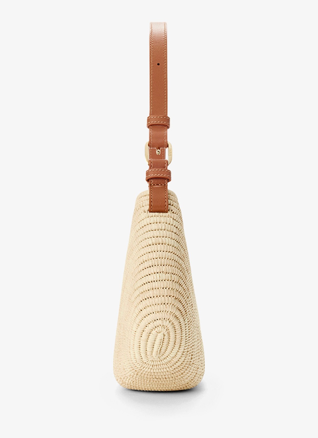 LOEWE Swing Medium schoudertas van raffia met kalfsleren details - detail beige