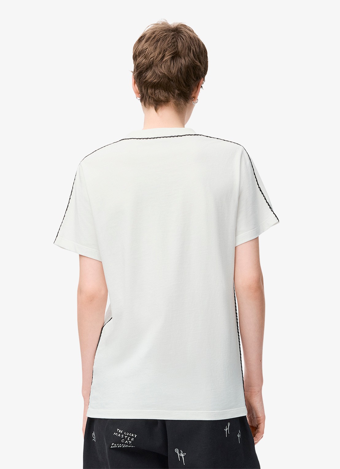 LOEWE T-shirt met borduring en borstzak - achterkant 3 wit