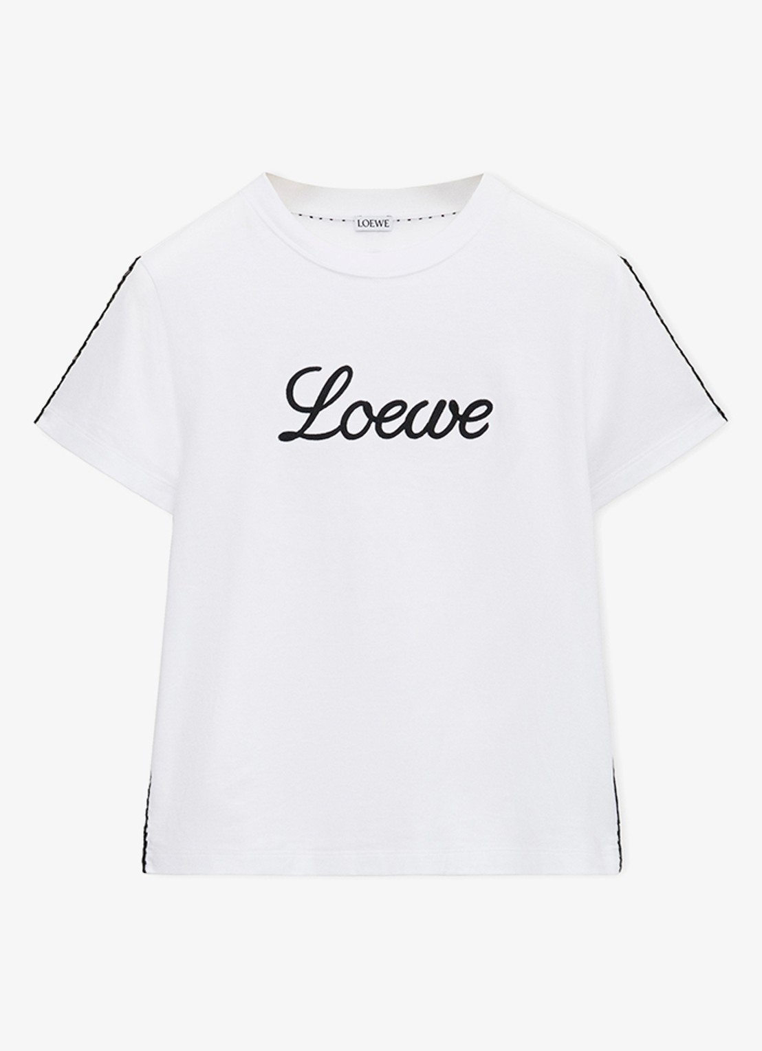 LOEWE T-shirt met logoborduring - voorkant 2 wit