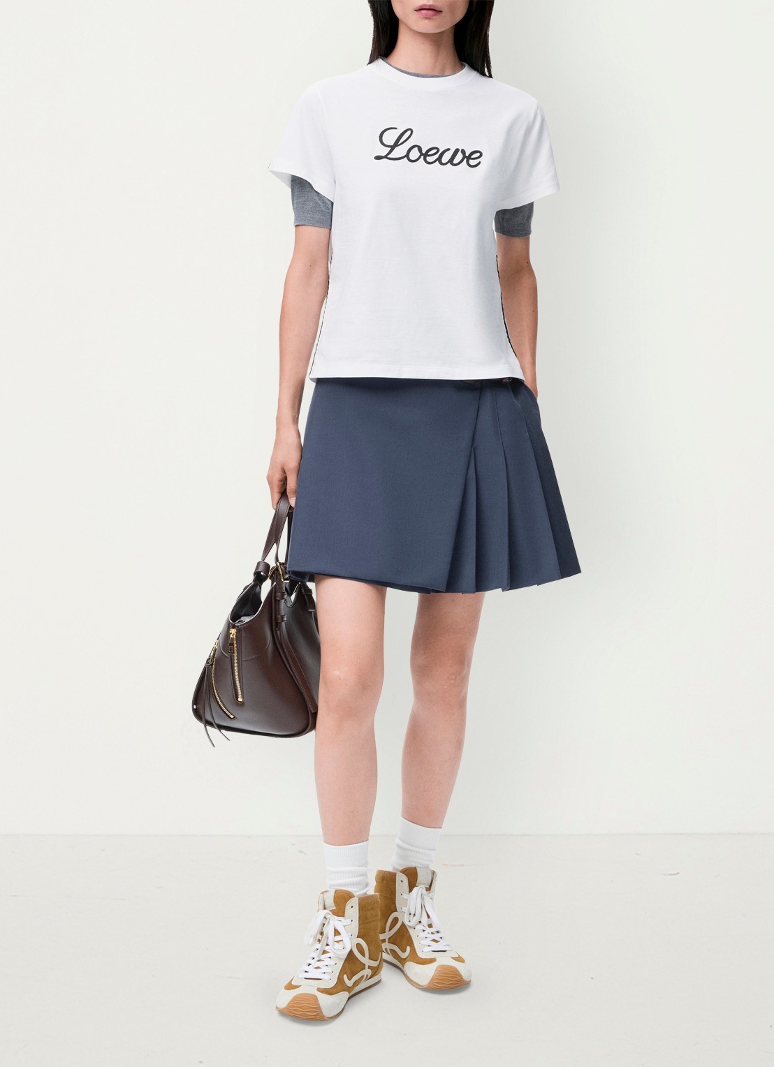 LOEWE T-shirt met logoborduring - voorkant 3 wit