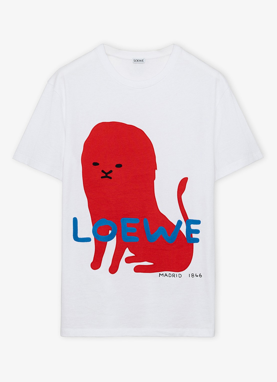 LOEWE T-shirt met logoborduring - voorkant wit