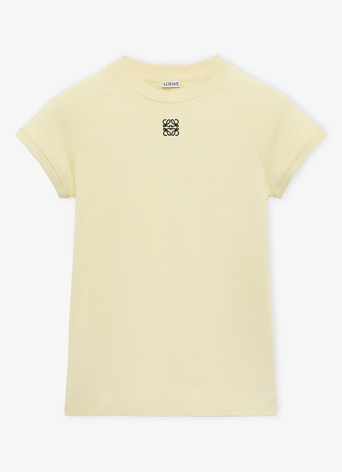 LOEWE T-shirt met logoborduring - voorkant 2 lichtgeel