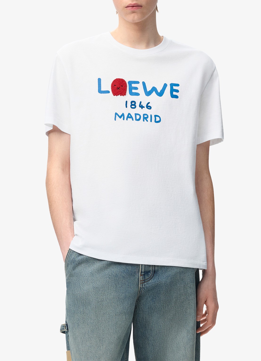 LOEWE T-shirt met logoprint - detail wit