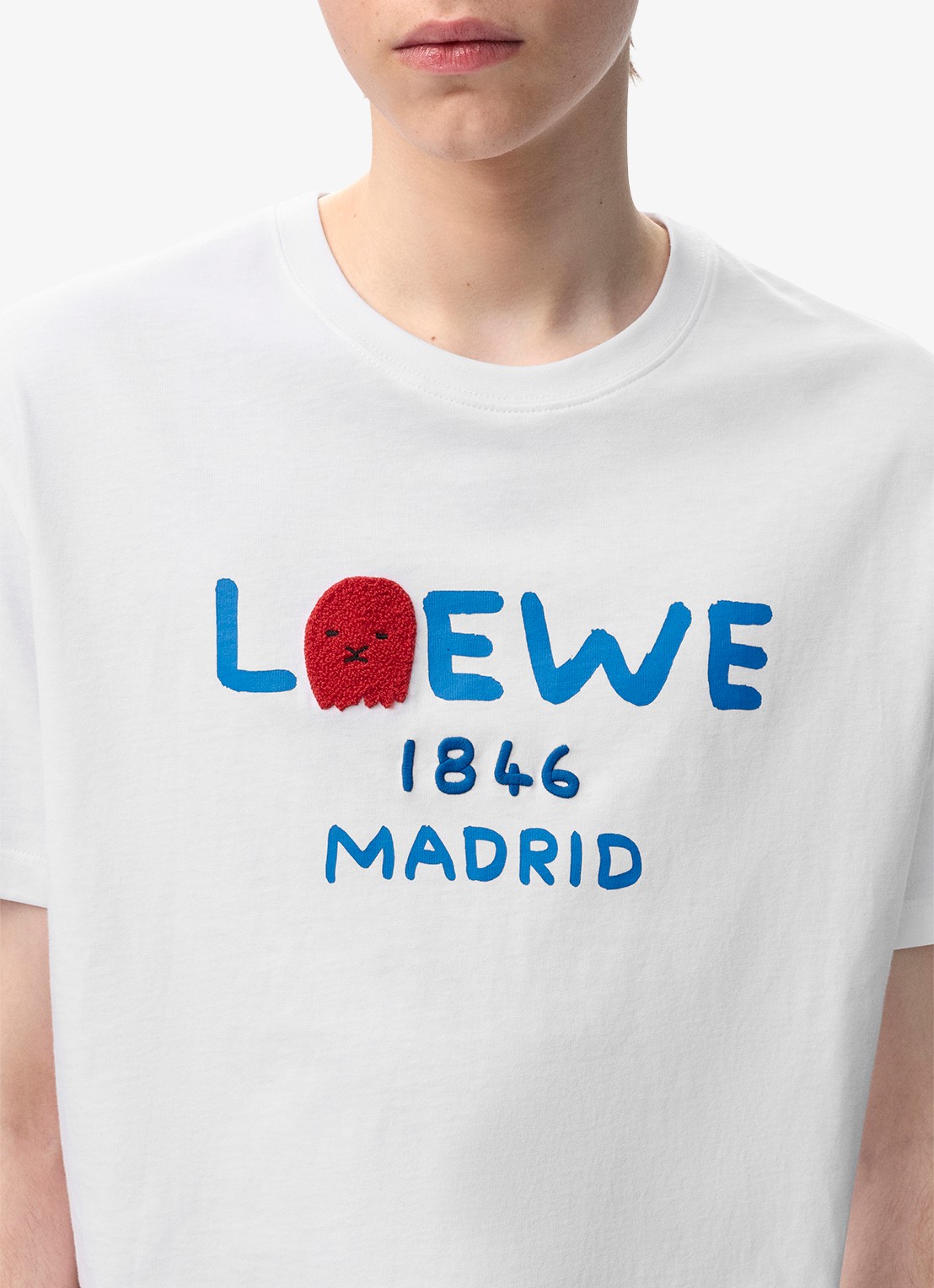 LOEWE T-shirt met logoprint - detail 2 wit
