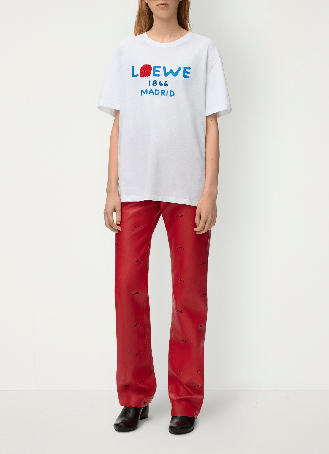 LOEWE T-shirt met logoprint - detail 3 wit