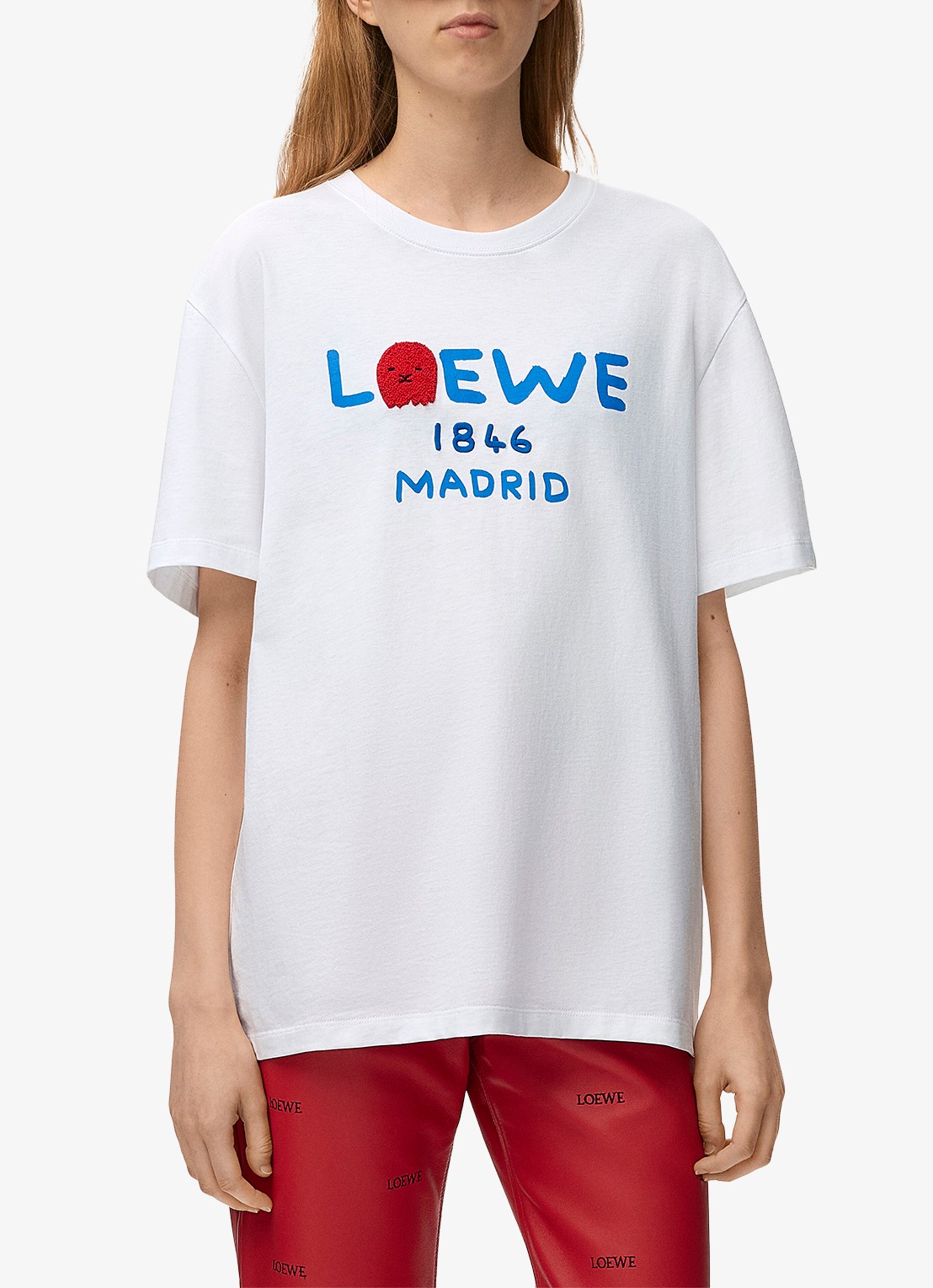 LOEWE T-shirt met logoprint - detail 4 wit