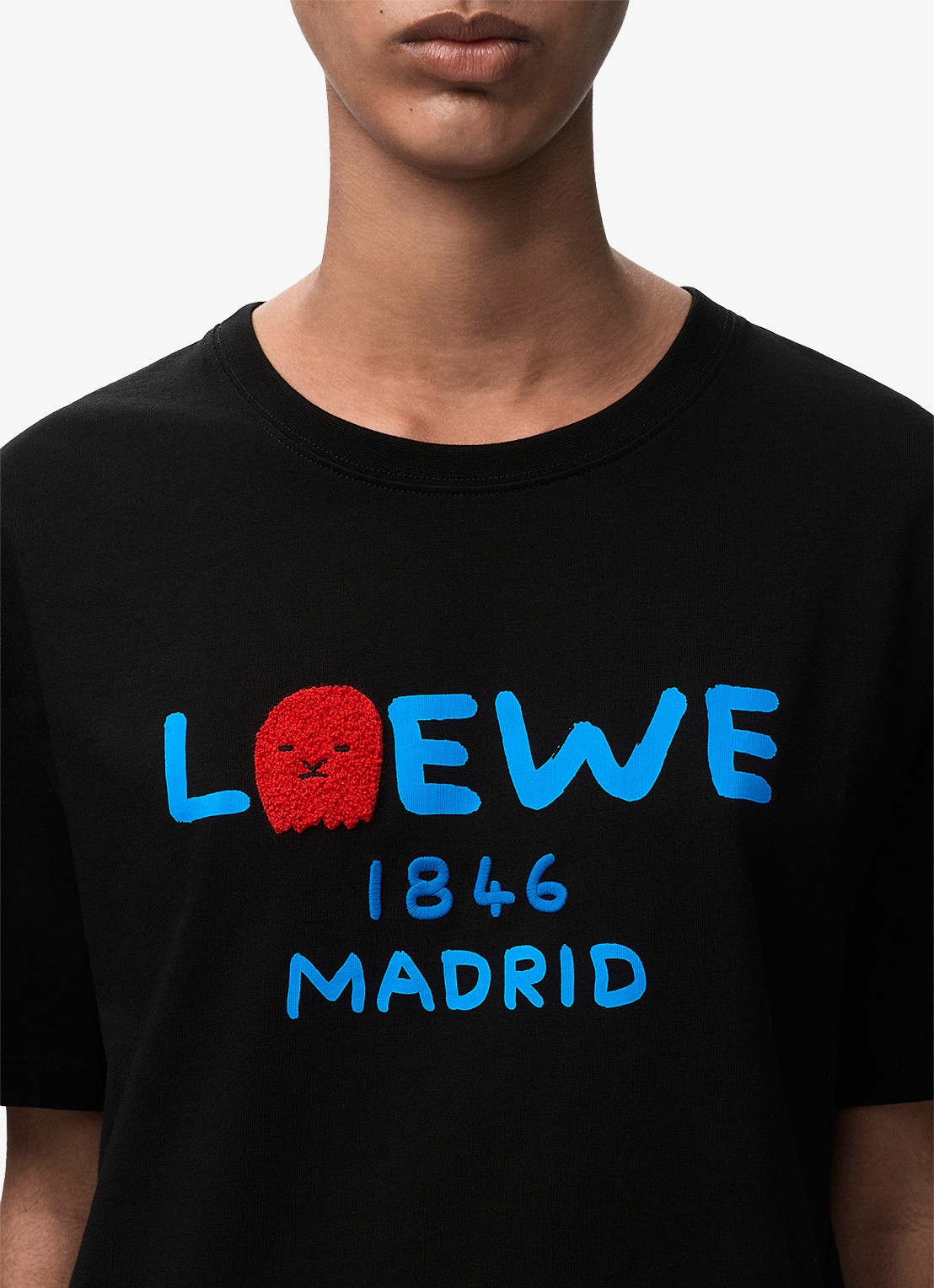 LOEWE T-shirt met logoprint - detail 5 zwart