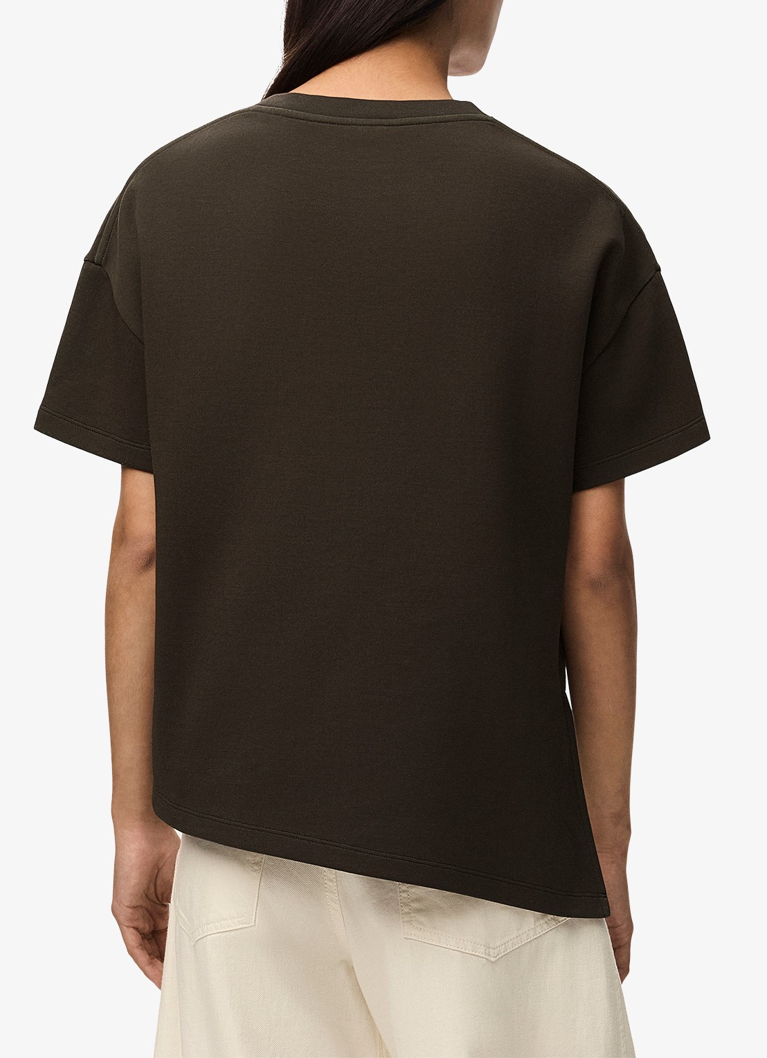 LOEWE T-shirt met zijsplit en logo - achterkant 5 bruin