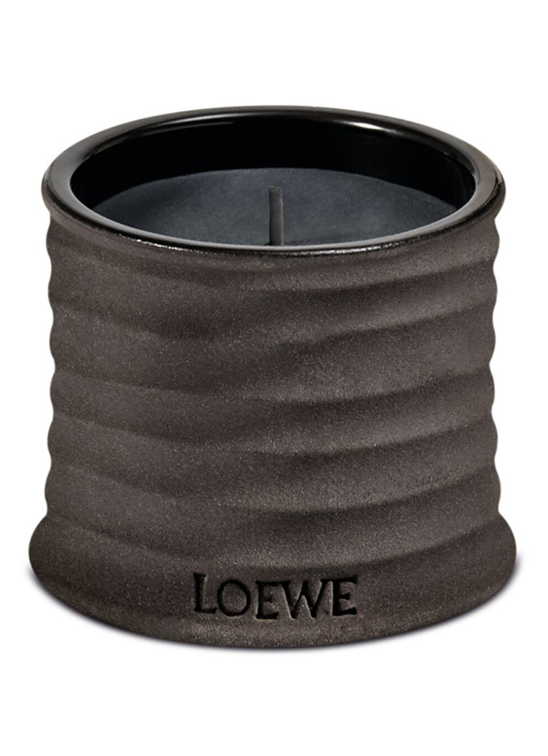 LOEWE Textured Candle - geurkaars 170 gram - voorkant donkerbruin
