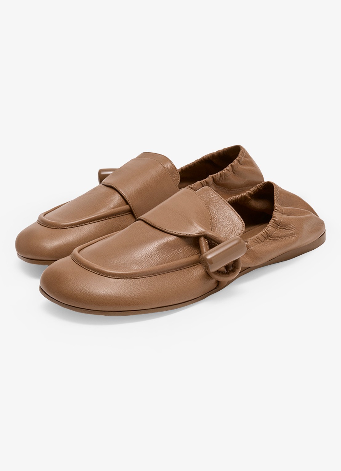 LOEWE Toggle loafer van kalfsleer - voorkant 2 bruin