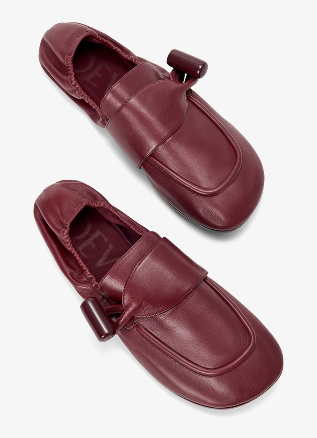LOEWE Toggle loafer van kalfsleer - detail 3 donkerrood
