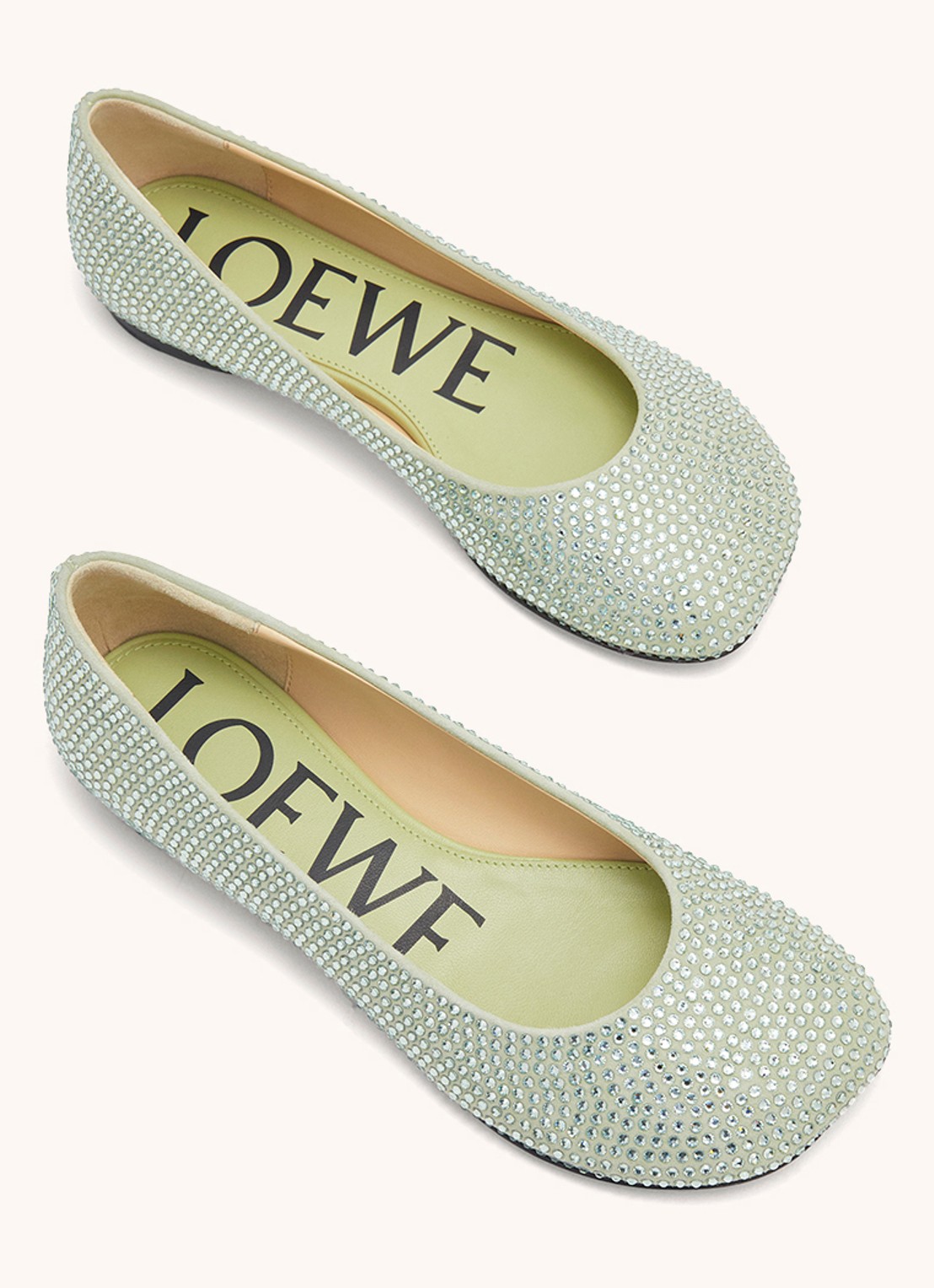 LOEWE Toy ballerina van geitenleer - detail 4 lichtgroen