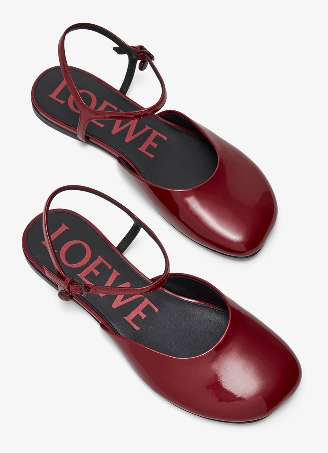 LOEWE Toy sandaal van lakleer - detail 2 donkerrood