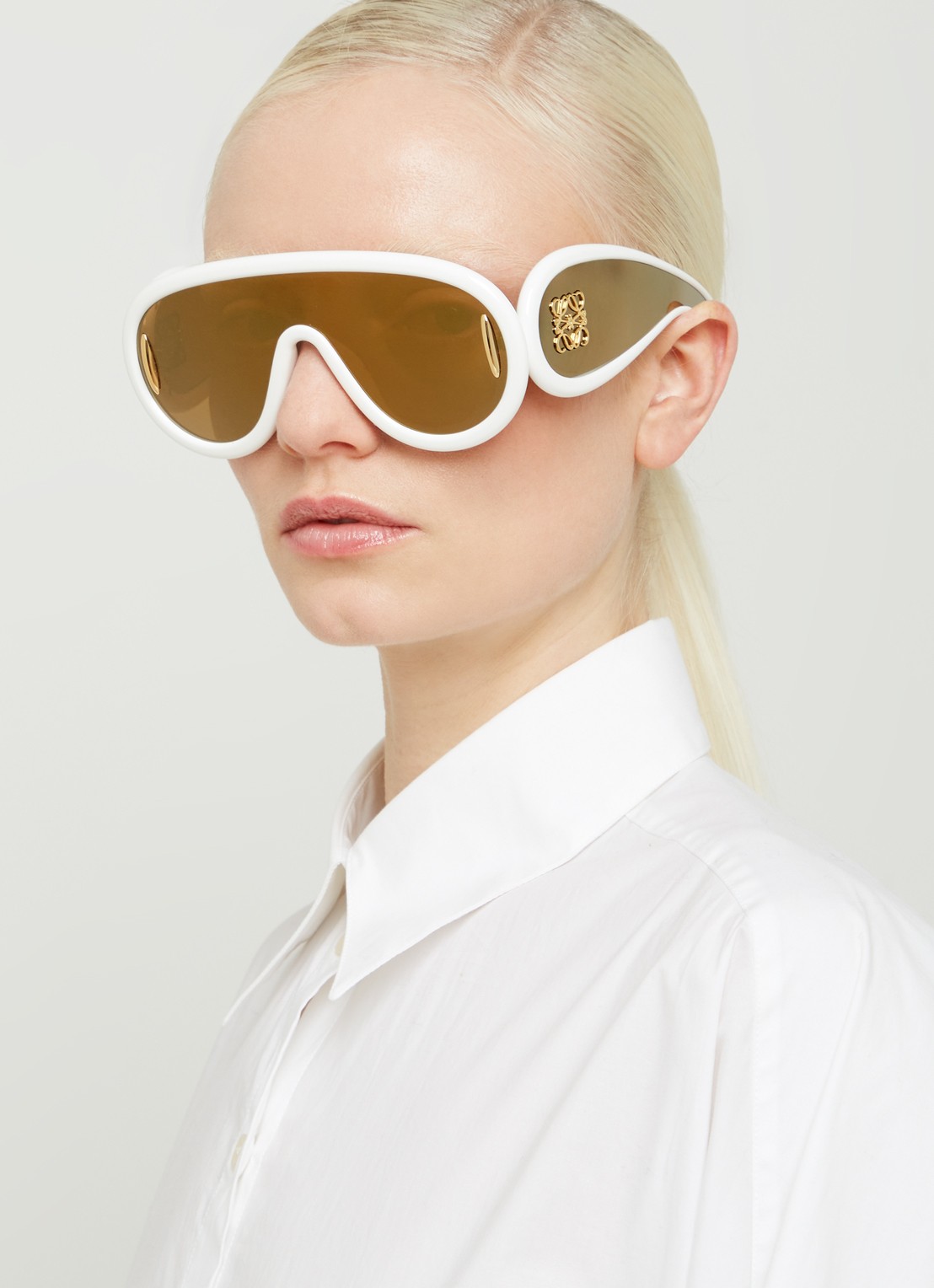 LOEWE Wave Mask zonnebril LW40108I - voorkant 5 wit