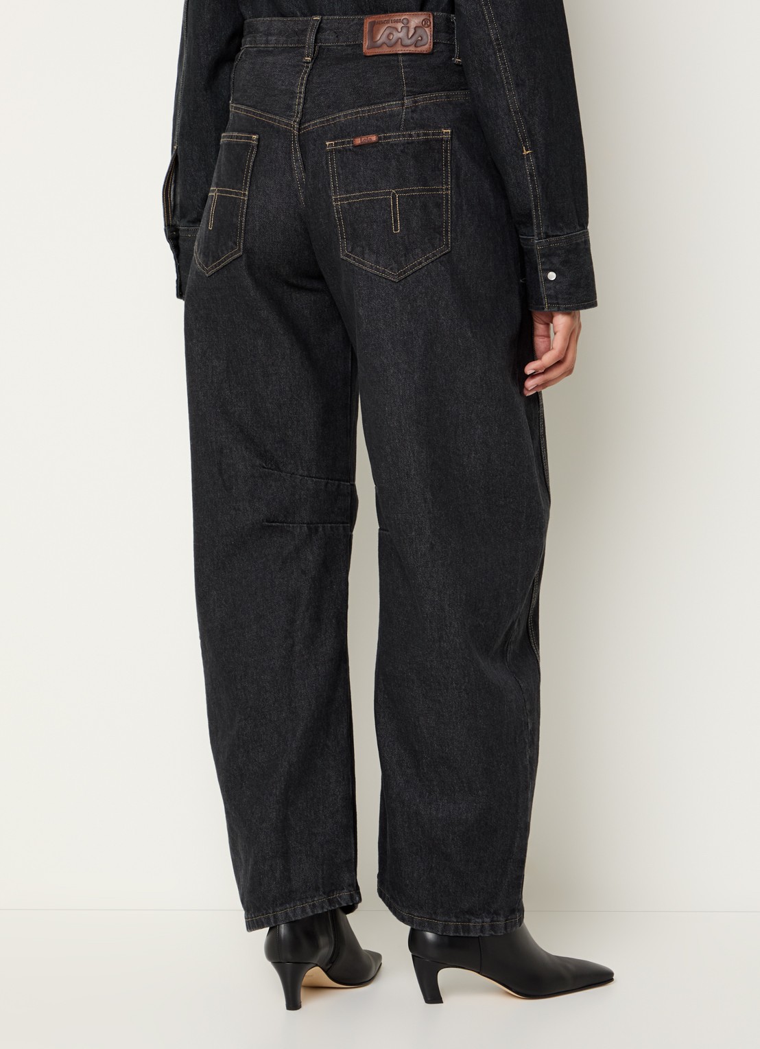 Lois Aliana high waist loose fit jeans met donkere wassing - achterkant 5 indigo