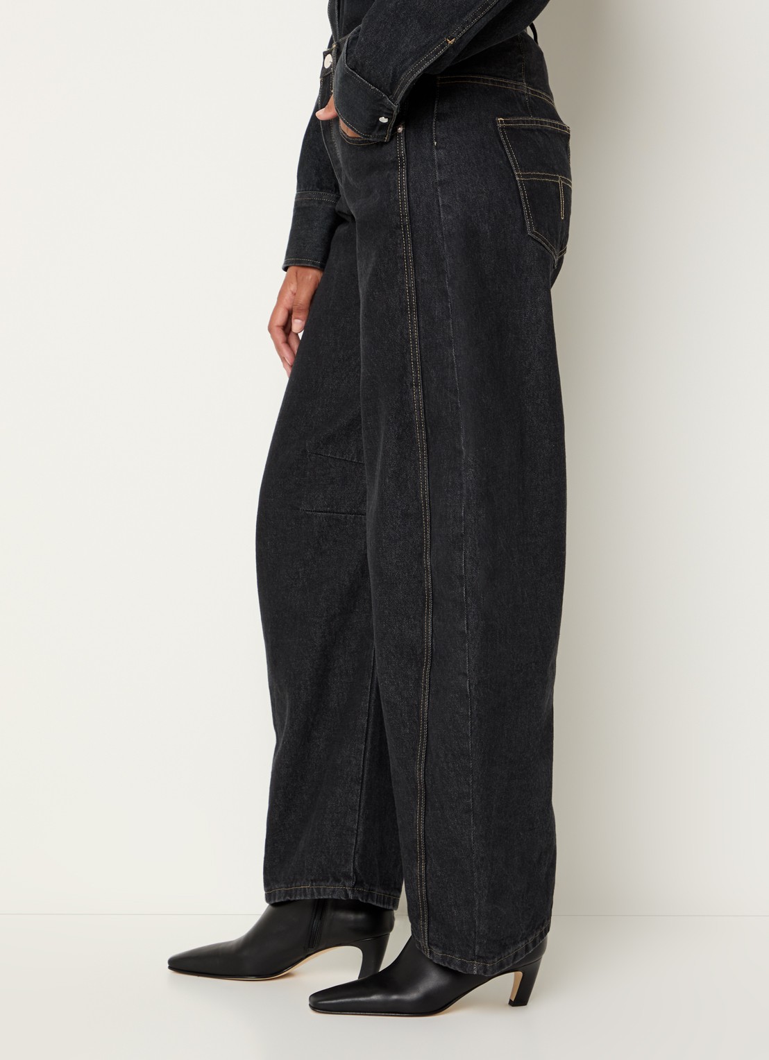 Lois Aliana high waist loose fit jeans met donkere wassing - detail 4 indigo