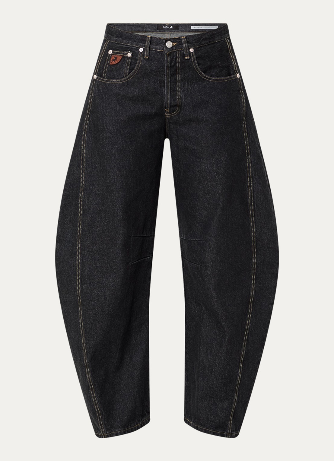 Lois Aliana high waist loose fit jeans met donkere wassing - voorkant indigo