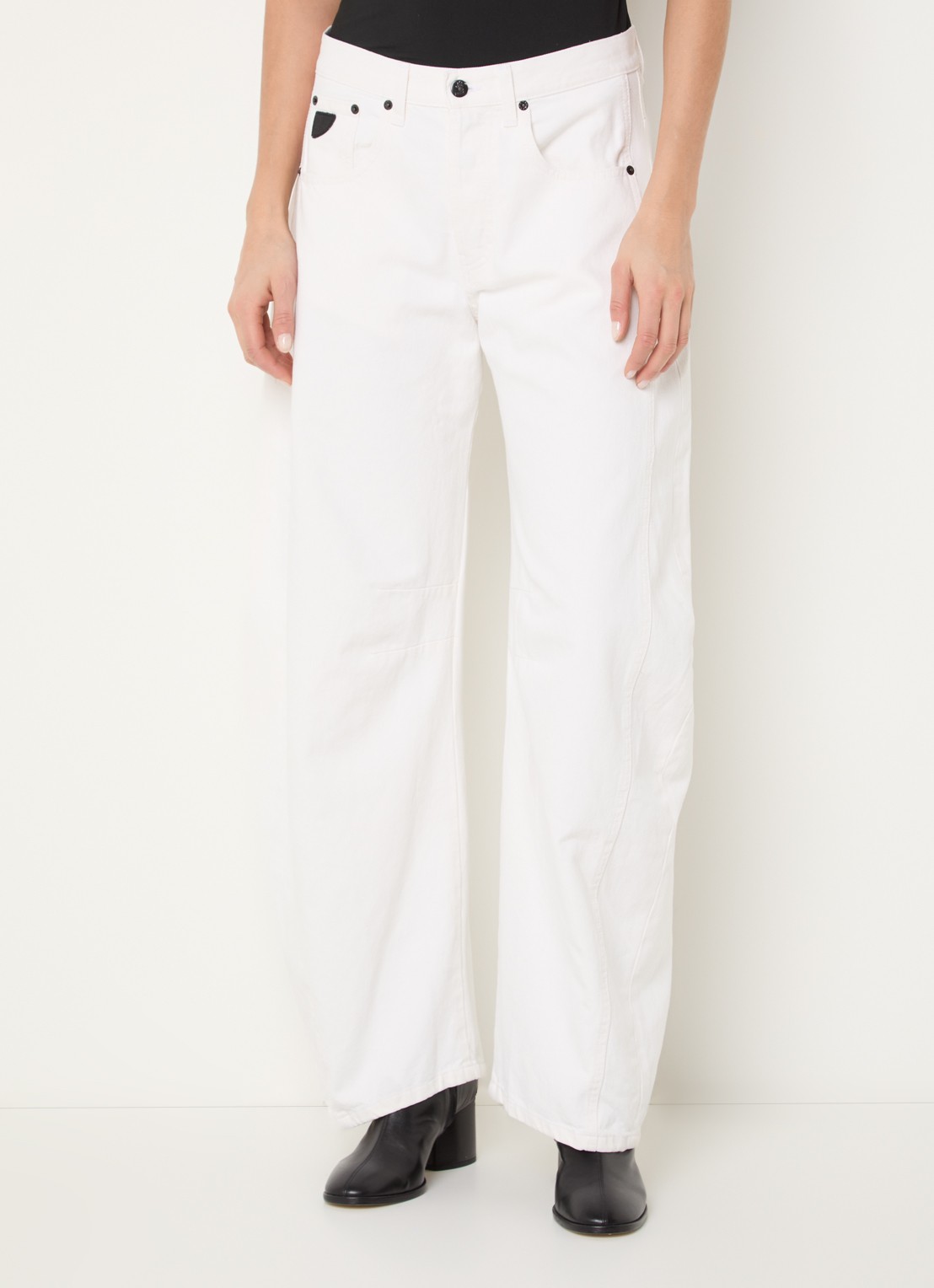 Lois Aliana high waist loose fit jeans met gekleurde wassing - detail 2 gebroken wit