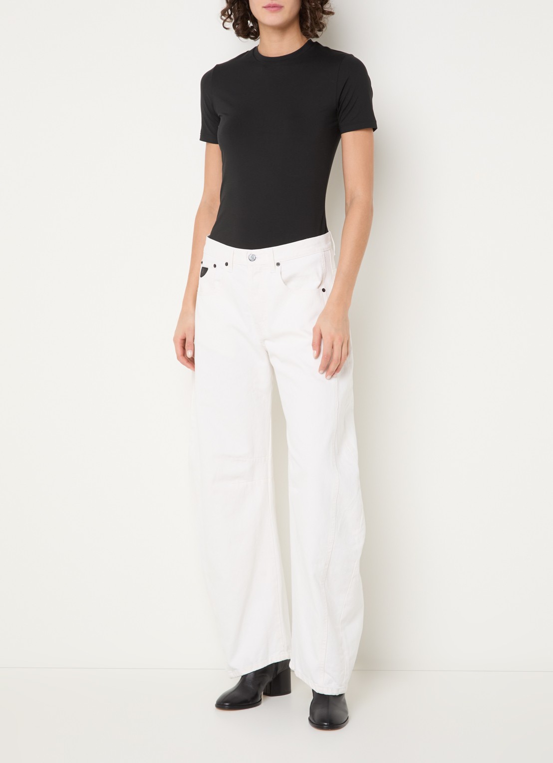 Lois Aliana high waist loose fit jeans met gekleurde wassing - voorkant 5 gebroken wit
