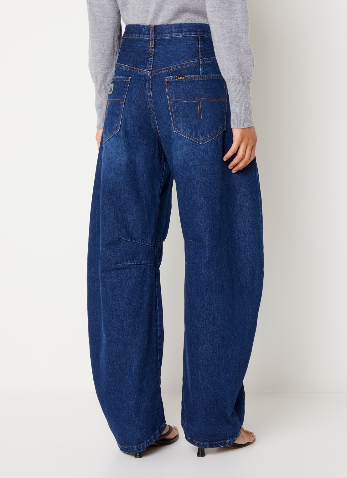 Lois Aliana high waist wide leg jeans met donkere wassing - achterkant 3 indigo