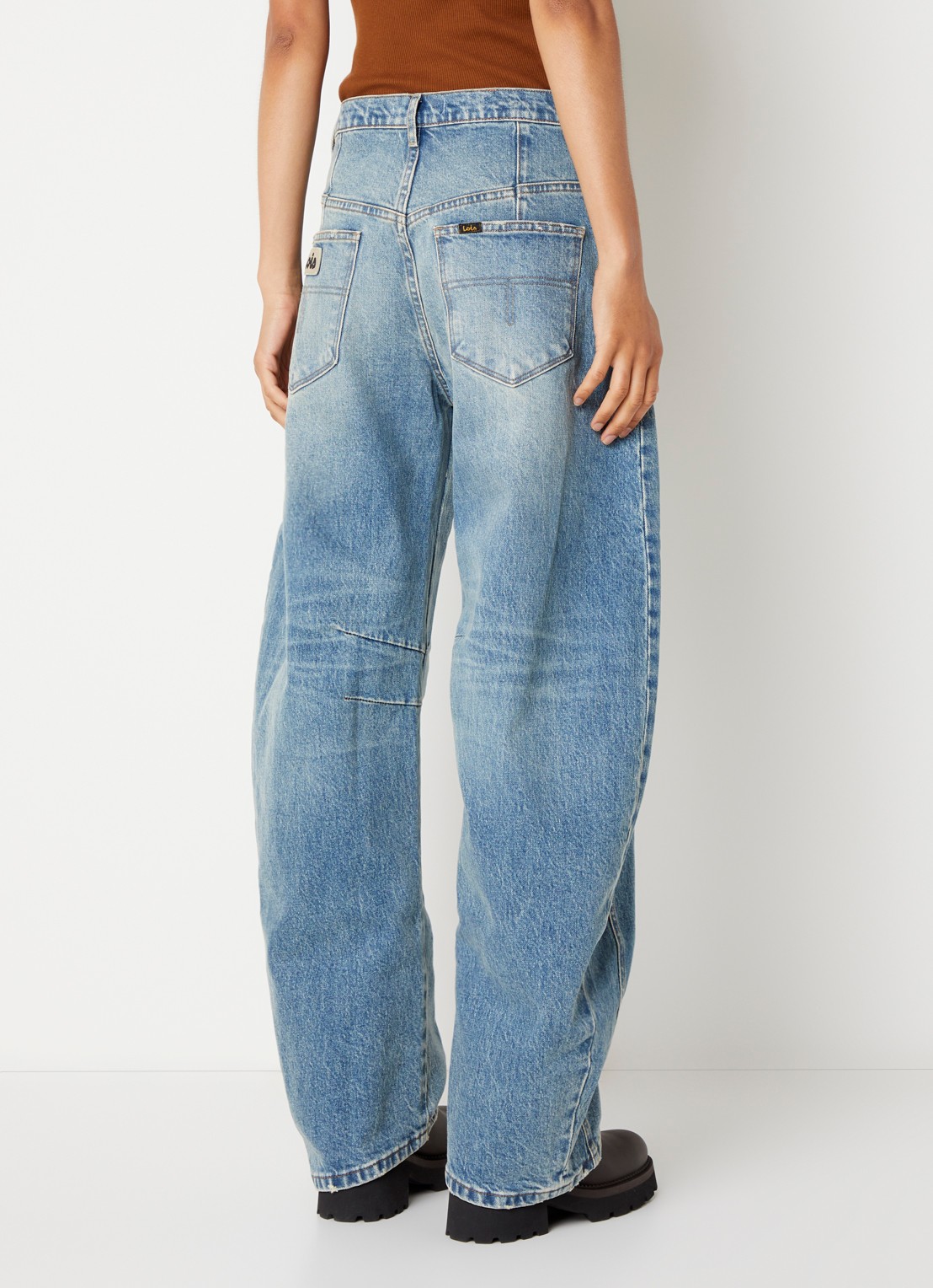 Lois Aliana high waist wide leg jeans met donkere wassing - achterkant 5 jeans