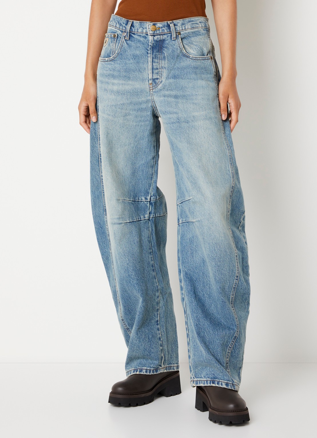 Lois Aliana high waist wide leg jeans met donkere wassing - detail 3 jeans