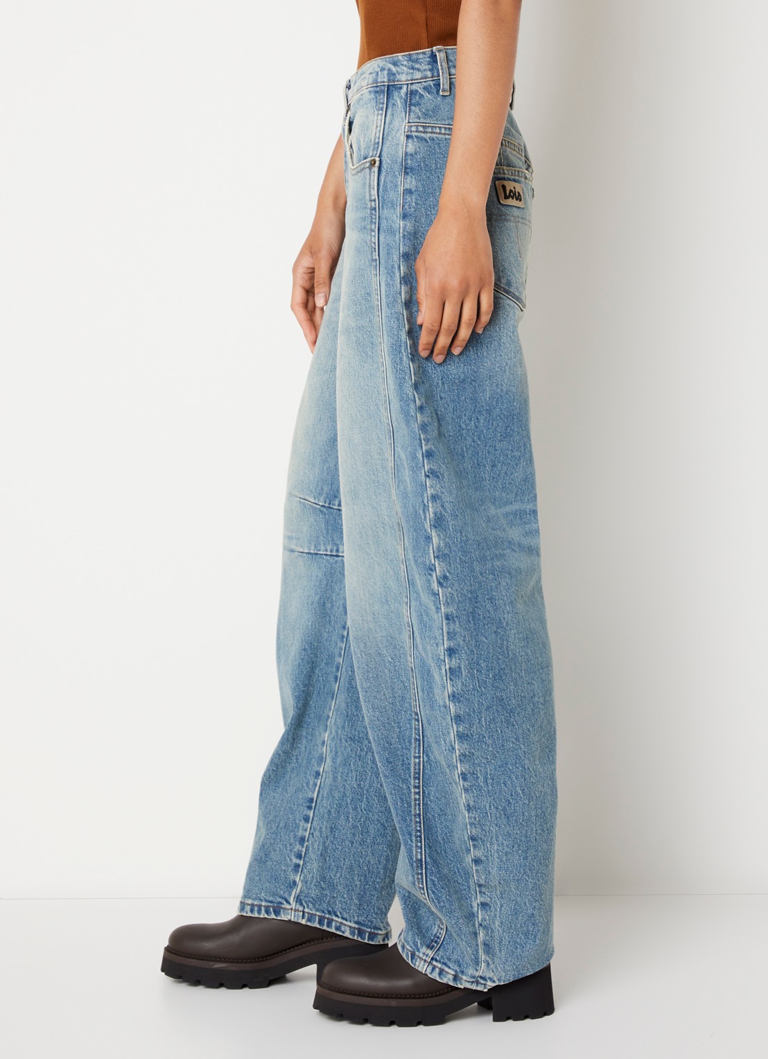 Lois Aliana high waist wide leg jeans met donkere wassing - detail 4 jeans