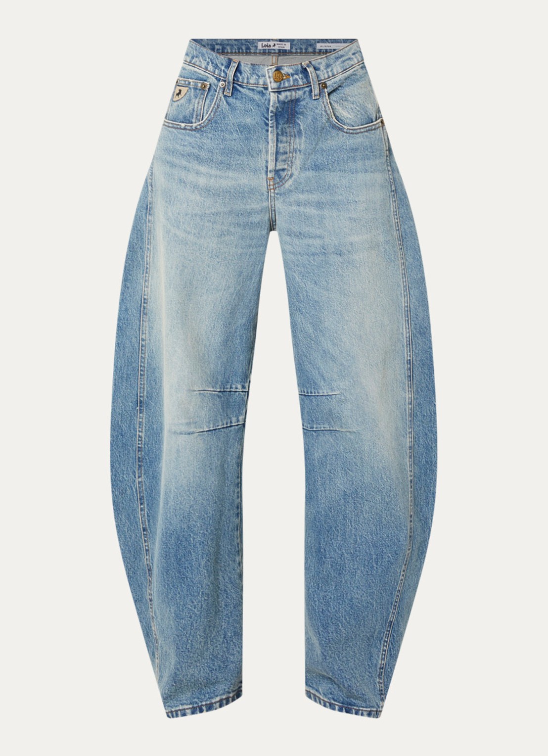 Lois Aliana high waist wide leg jeans met donkere wassing - voorkant jeans