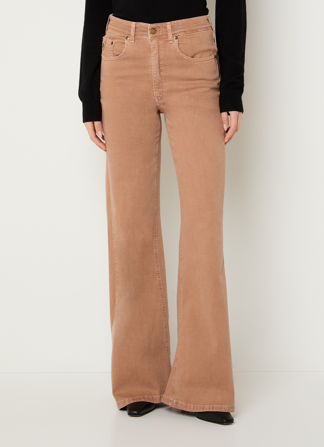 Lois High waist flared jeans met gekleurde wassing - detail 3 bruin