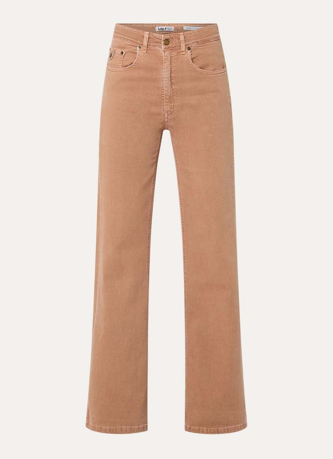 Lois High waist flared jeans met gekleurde wassing - voorkant bruin