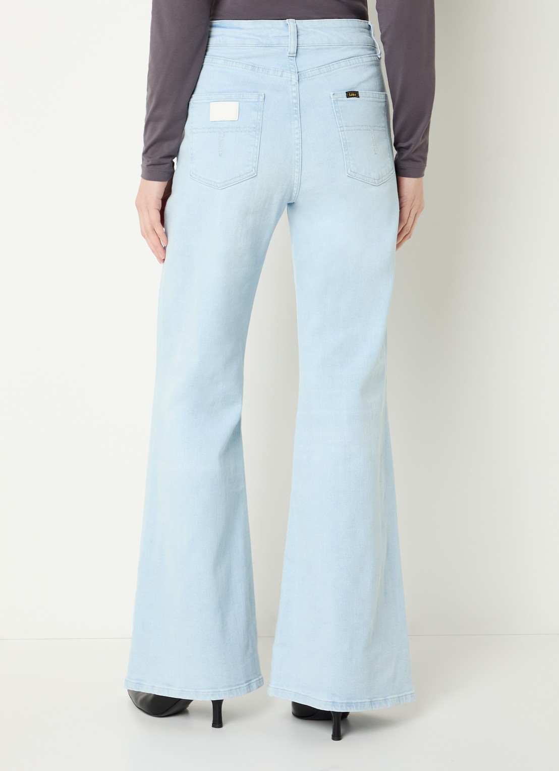 Lois High waist flared jeans met gekleurde wassing - achterkant 3 lichtblauw