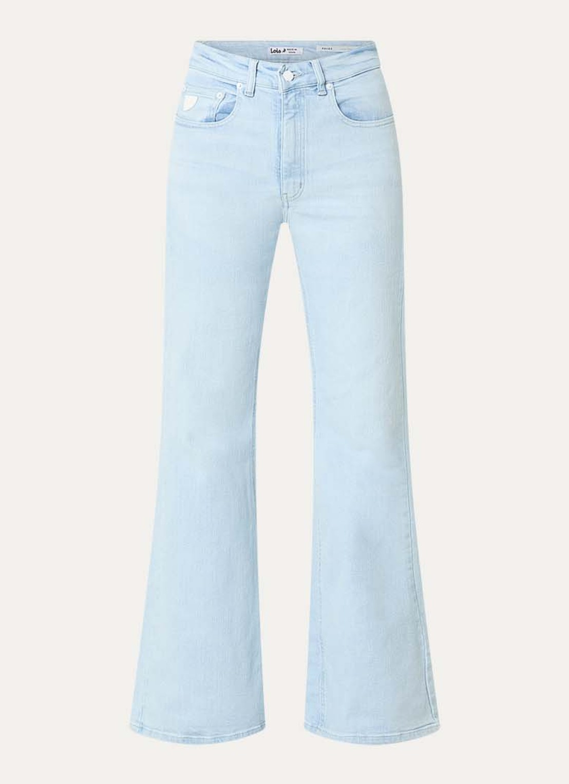 Lois High waist flared jeans met gekleurde wassing - voorkant lichtblauw