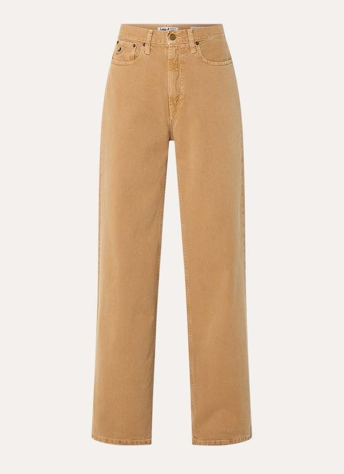 Lois High waist loose fit jeans met gekleurde wassing - voorkant 4 camel