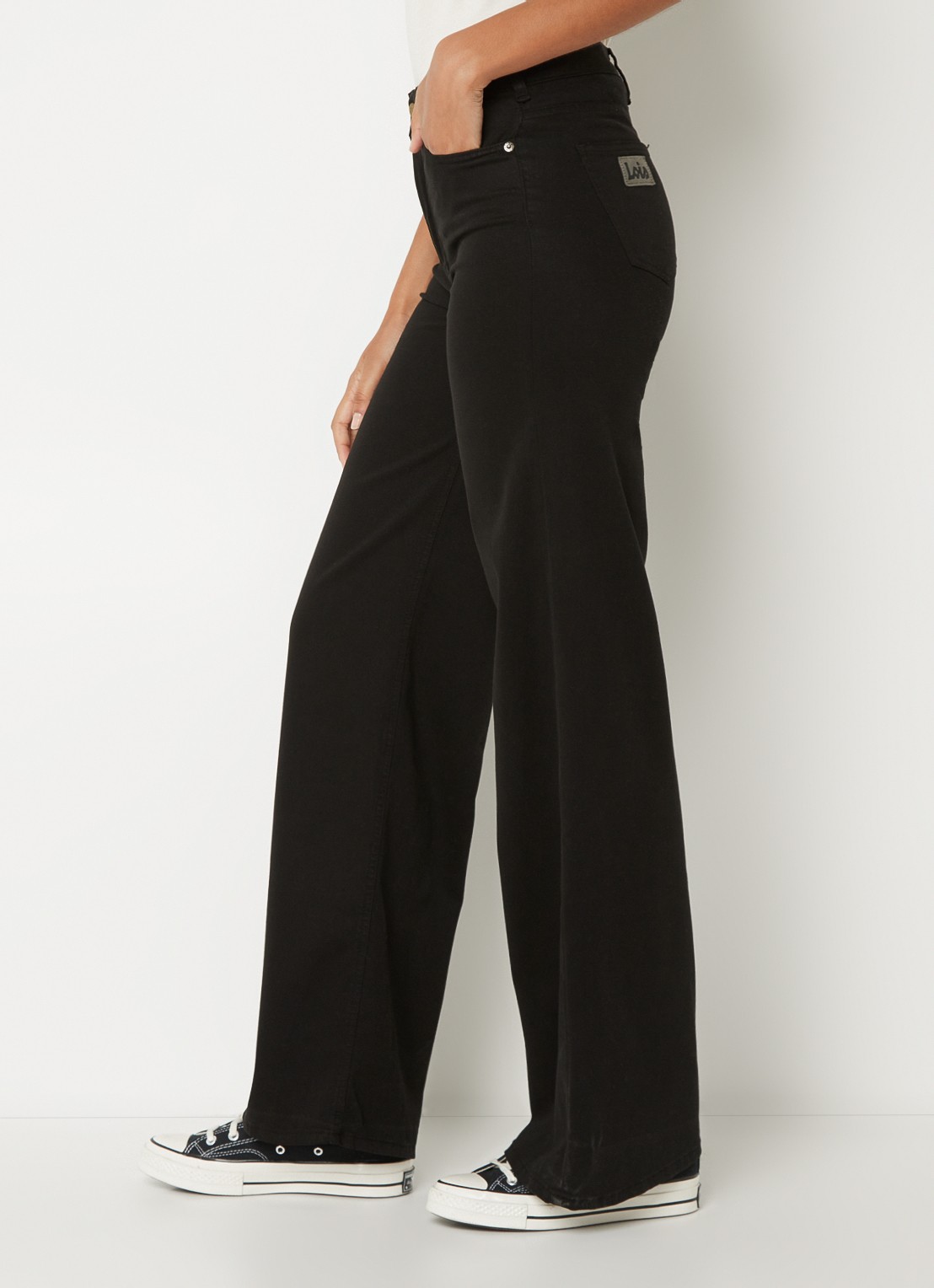 Lois High waist straight leg jeans met stretch - detail 5 zwart
