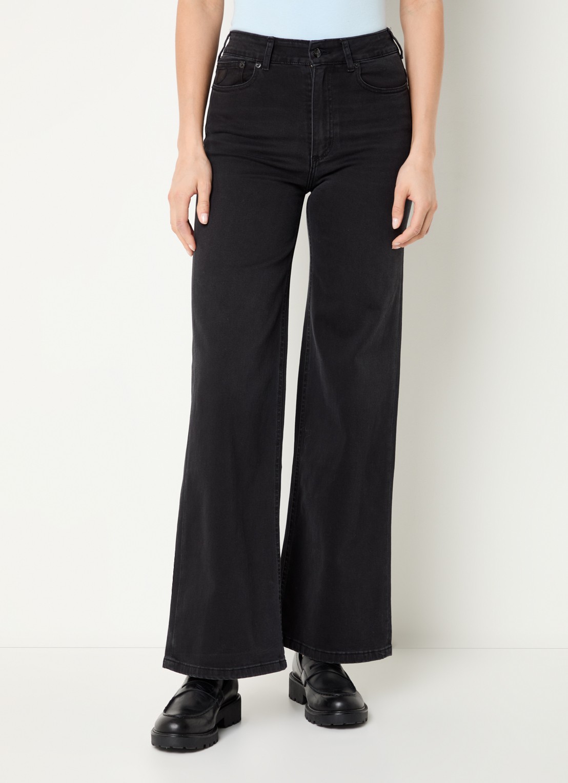 Lois Hypersoft high waist flared jeans met steekzakken - detail 4 zwart