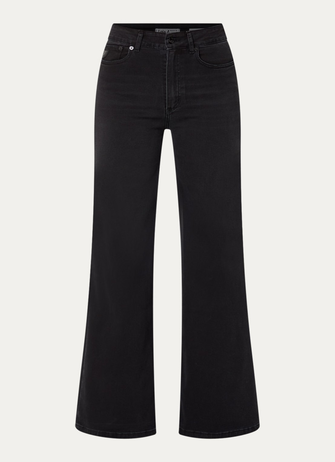 Lois Hypersoft high waist flared jeans met steekzakken - voorkant zwart