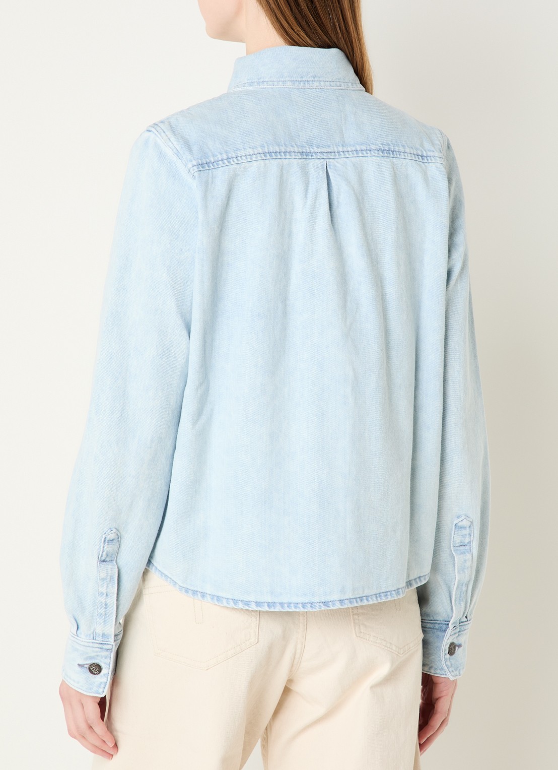 Lois Isa blouse van denim - achterkant lichtblauw