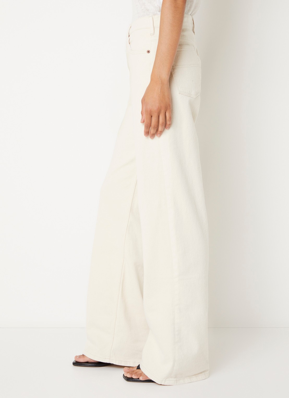 Lois Low waist loose fit jeans met gekleurde wassing en steekzakken  - detail 5 gebroken wit