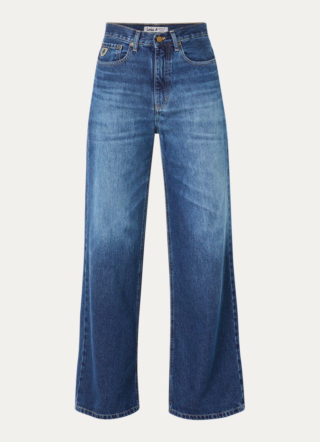 Lois Low waist wide leg jeans met donkere wassing - voorkant 4 indigo