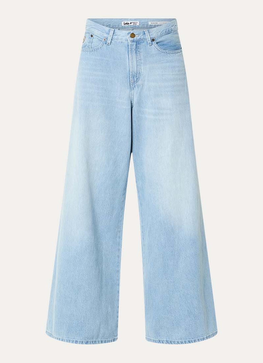 Lois Marlene high waist wide fit broek - voorkant 4 lichtblauw